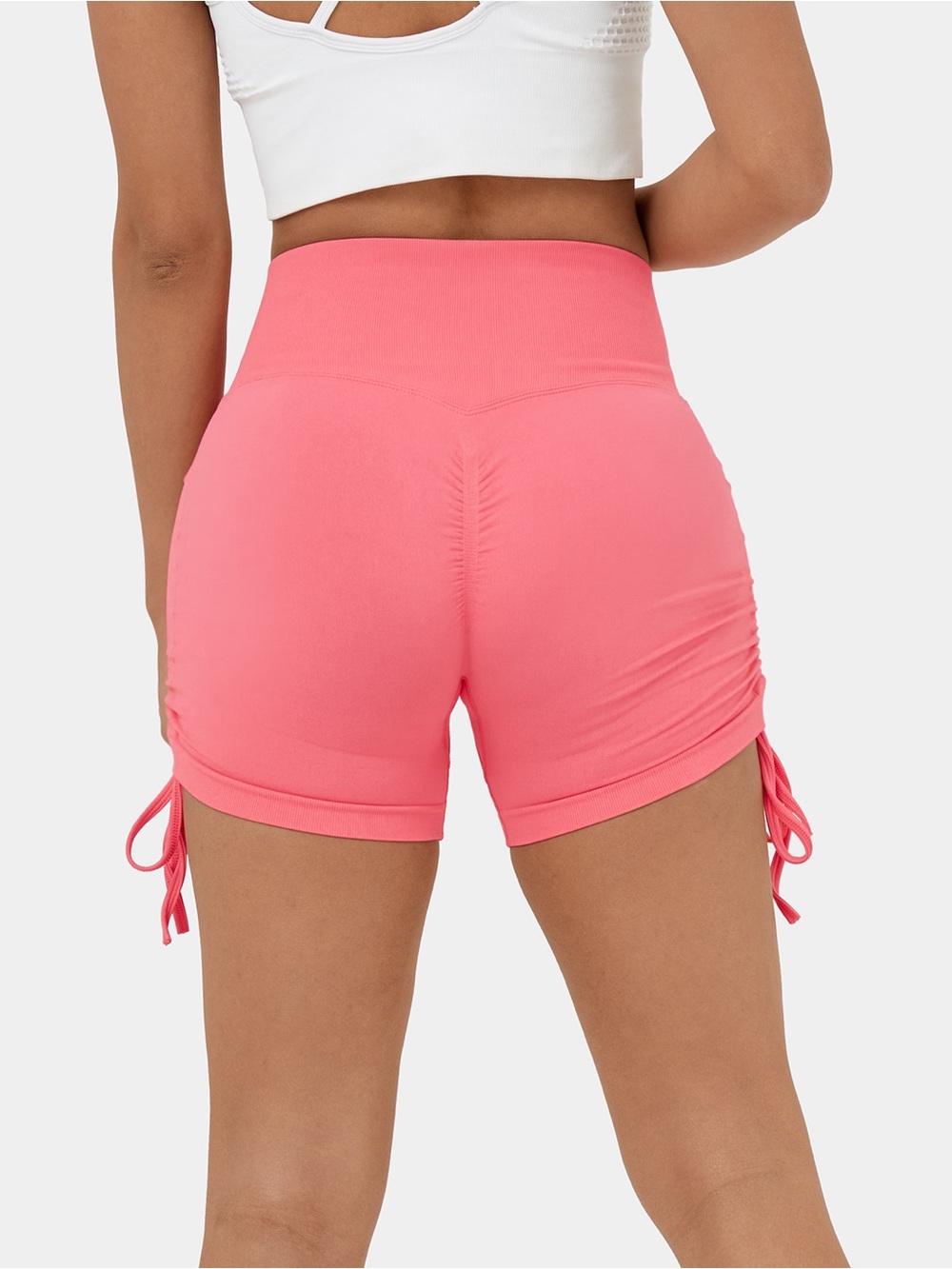 HALARA Pink Ruched Seamless Workout Shorts Scrunch Butt High Waist XS